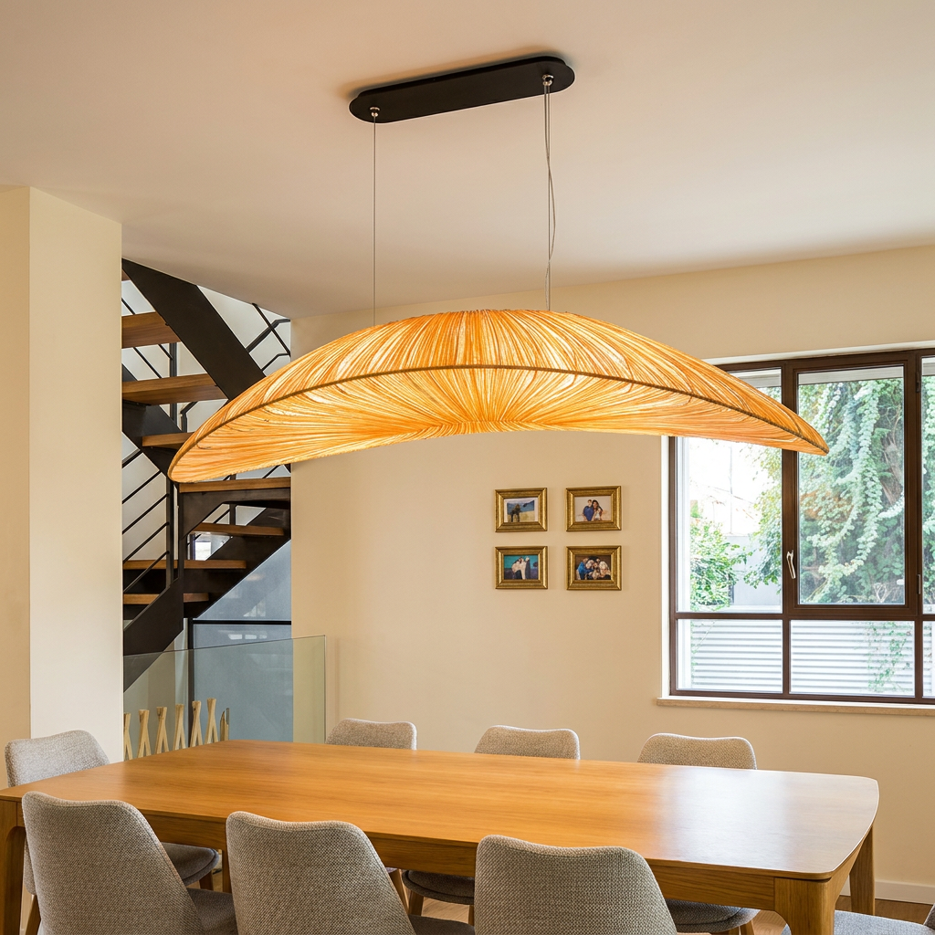 NordicWeave | Elegant Modern Fabric Dining Room Chandelier Light