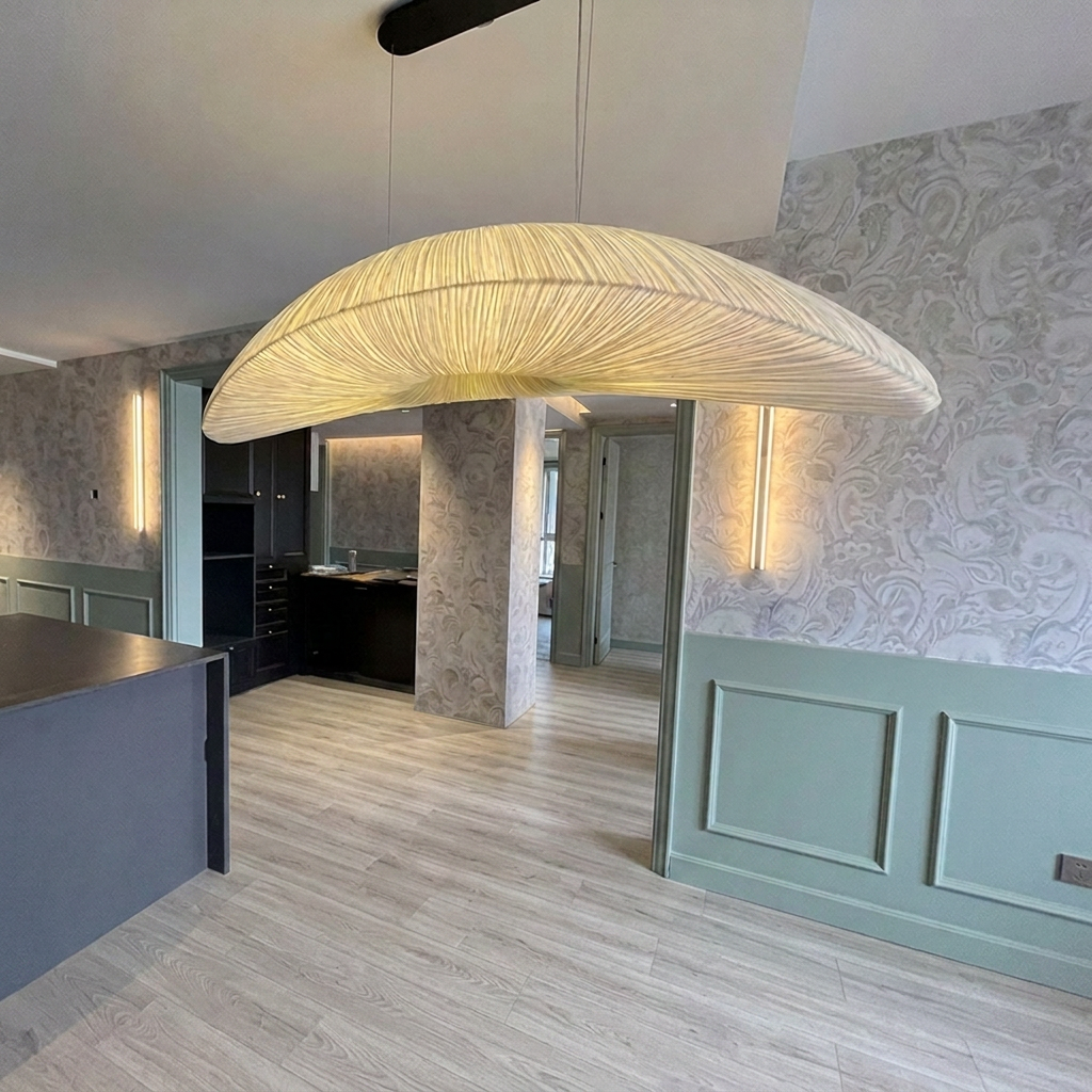 NordicWeave | Elegant Modern Fabric Dining Room Chandelier Light