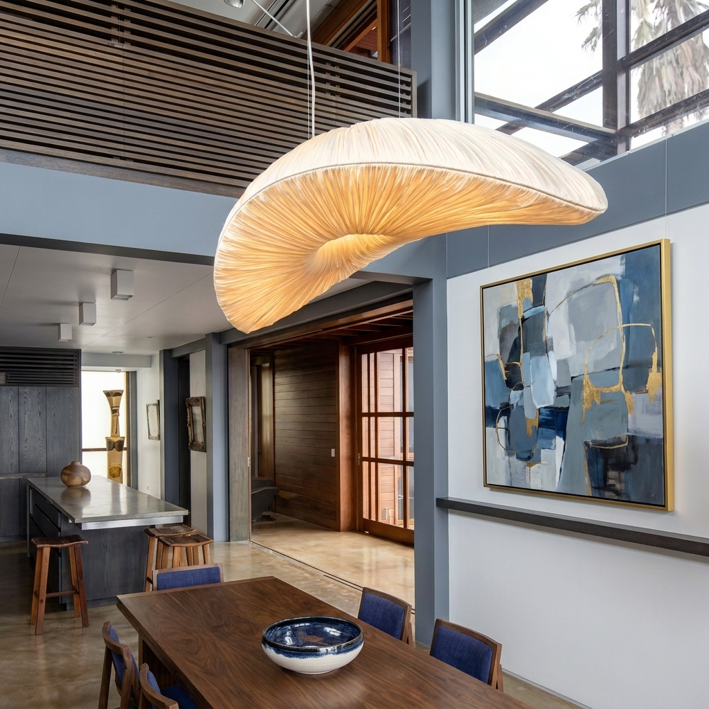 NordicWeave | Elegant Modern Fabric Dining Room Chandelier Light