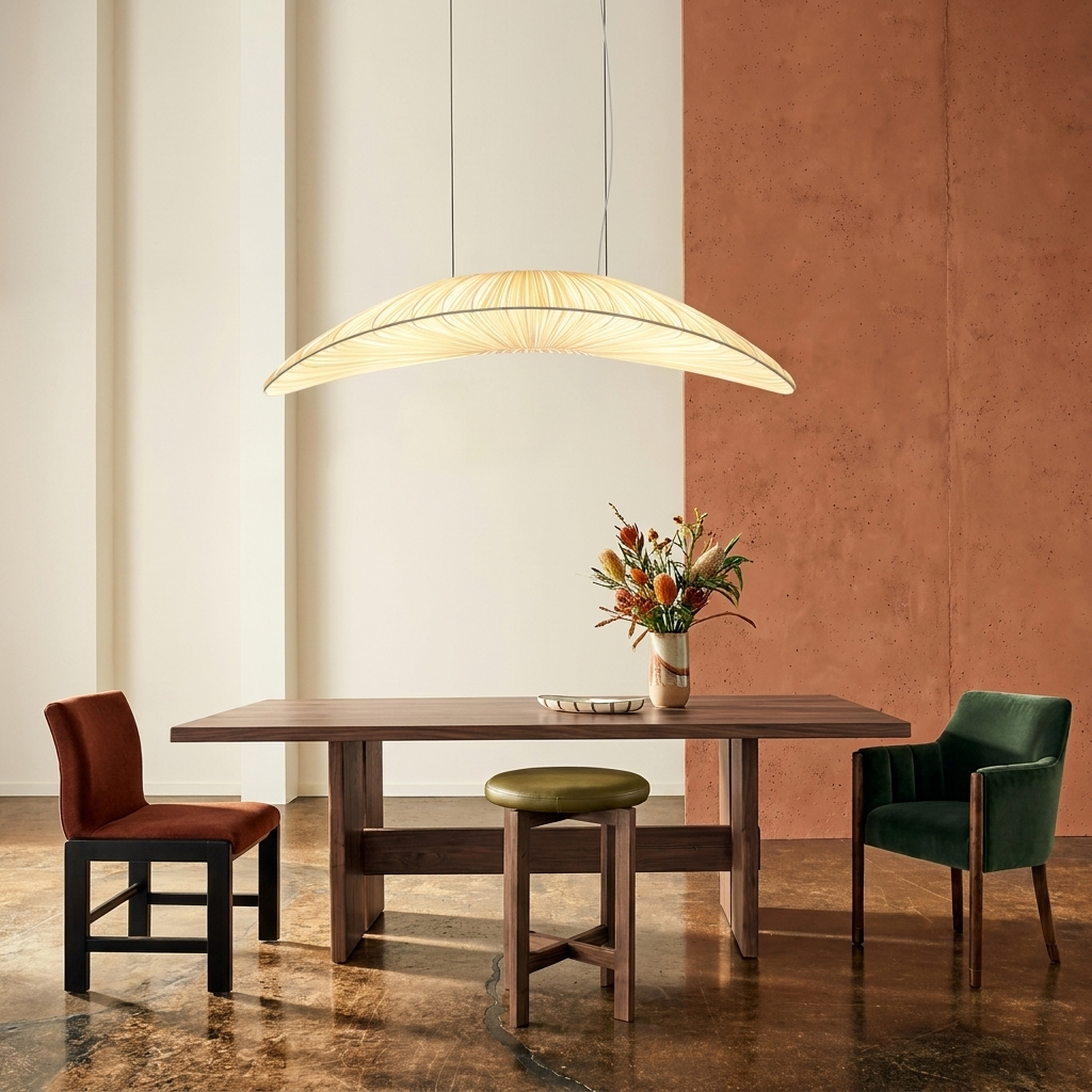 NordicWeave | Elegant Modern Fabric Dining Room Chandelier Light