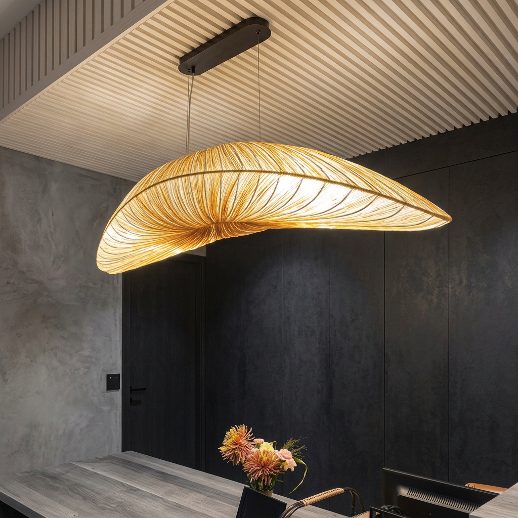NordicWeave | Elegant Modern Fabric Dining Room Chandelier Light