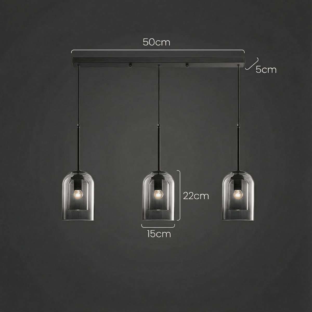 Modern Glass Pendant Light for Kitchen, Bedside & Commercial Spaces | Lunaris - Kelvinum