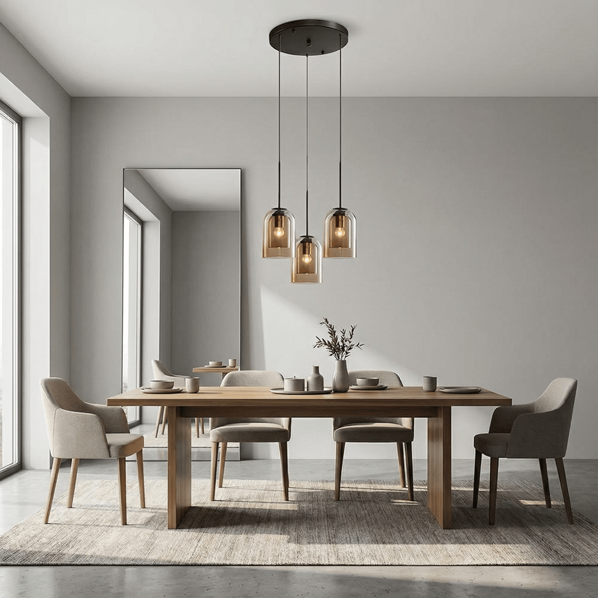 Modern Glass Pendant Light for Kitchen, Bedside & Commercial Spaces | Lunaris - Kelvinum