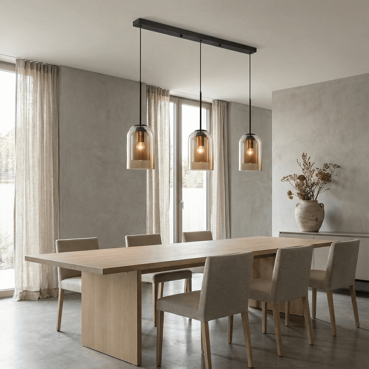 Modern Glass Pendant Light for Kitchen, Bedside & Commercial Spaces | Lunaris - Kelvinum