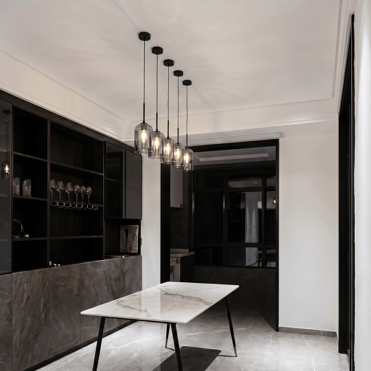 Modern Glass Pendant Light for Kitchen, Bedside & Commercial Spaces | Lunaris - Kelvinum