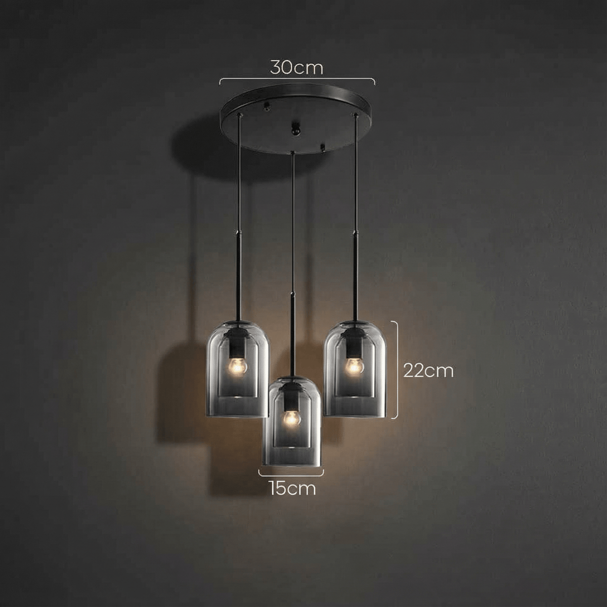 Modern Glass Pendant Light for Kitchen, Bedside & Commercial Spaces | Lunaris - Kelvinum