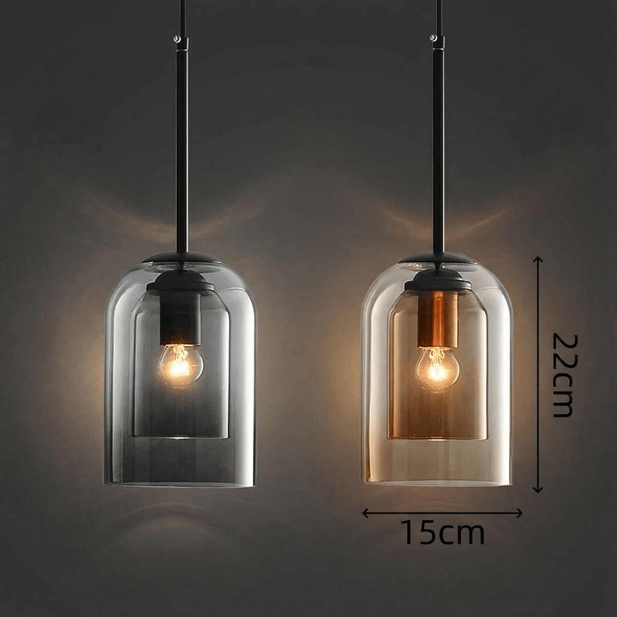 Modern Glass Pendant Light for Kitchen, Bedside & Commercial Spaces | Lunaris - Kelvinum