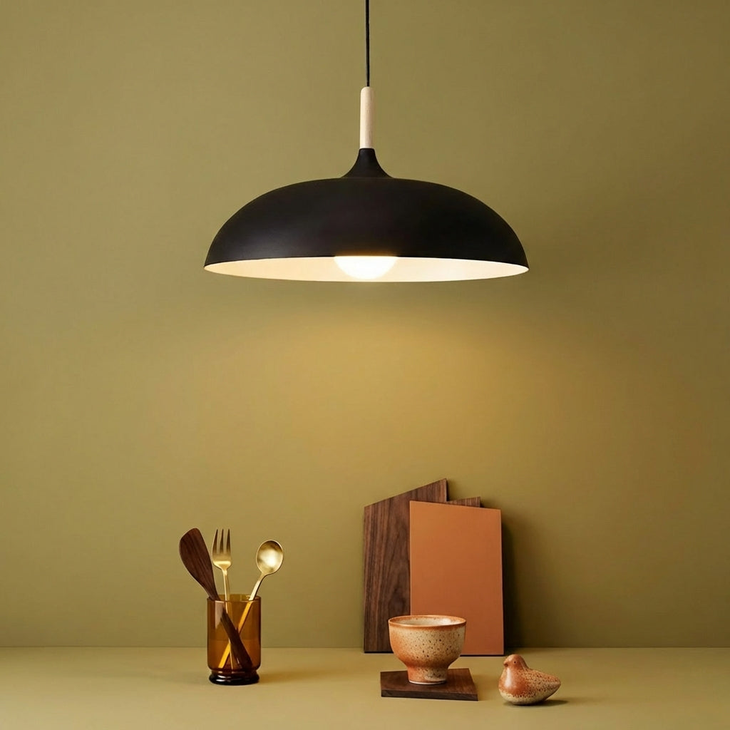 HaftLight | Elegant Minimalist Wood and Iron Kitchen Pendant Lighting