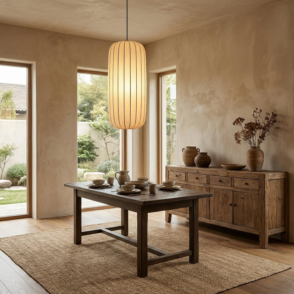 SilkAura | Elegant Contemporary Silk Kitchen Pendant Light Fixture