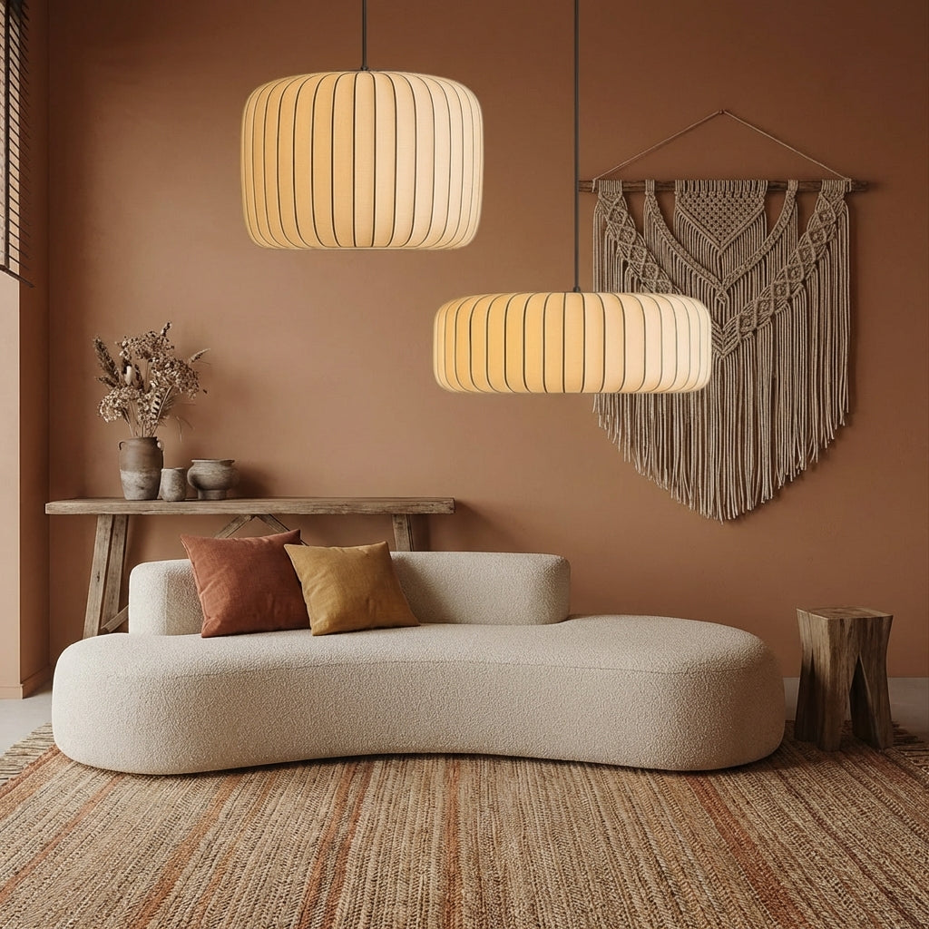 SilkAura | Elegant Contemporary Silk Kitchen Pendant Light Fixture