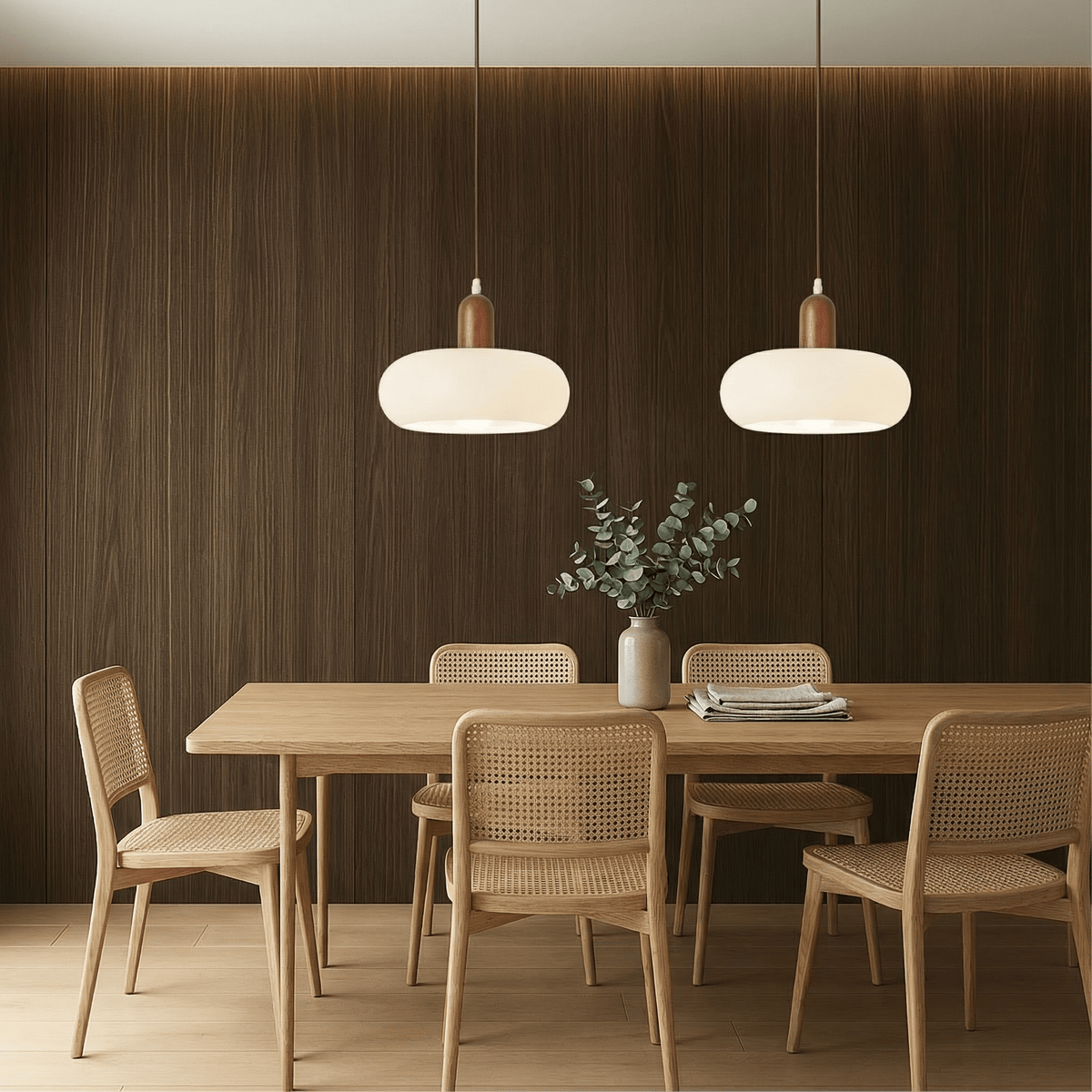 ScandiGlow | Elegant Minimalist Cream LED Pendant Light Fixture - Kelvinum